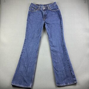 Vintage Levis 517 Jeans Womens 9 JR M Dark Med Wash Slim Fit Boot Cut Denim 2001